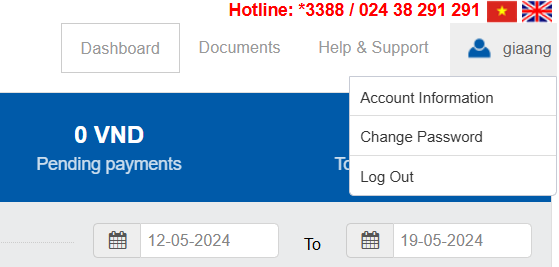 Select account information